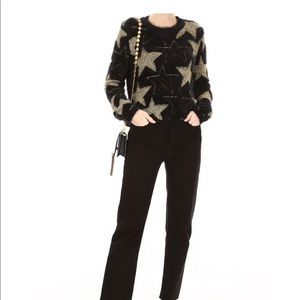 Saint Laurent lurex stars jacquard sweater